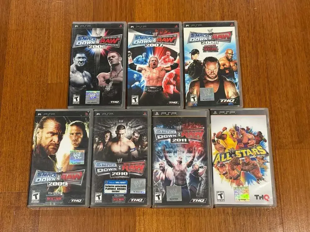 Complete WWE PSP Collection SmackDown vs Raw 2006-2011 + All Stars CIB Lot
